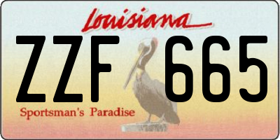 LA license plate ZZF665