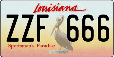 LA license plate ZZF666