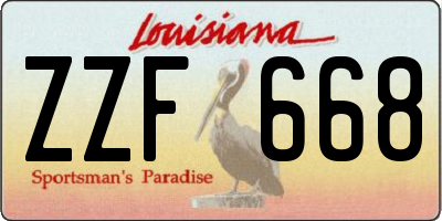 LA license plate ZZF668