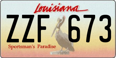 LA license plate ZZF673