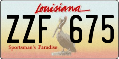 LA license plate ZZF675