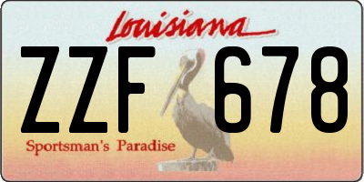 LA license plate ZZF678