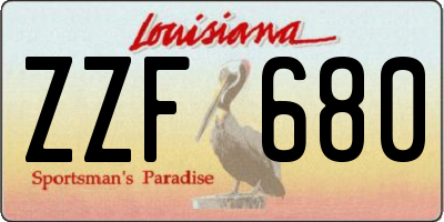 LA license plate ZZF680