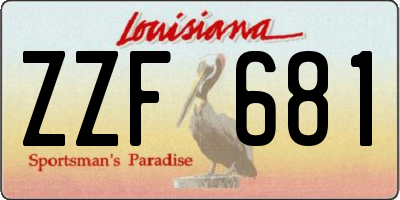 LA license plate ZZF681