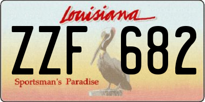 LA license plate ZZF682