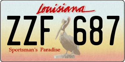 LA license plate ZZF687