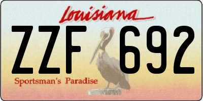LA license plate ZZF692