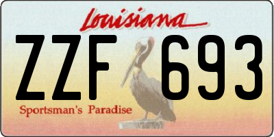 LA license plate ZZF693