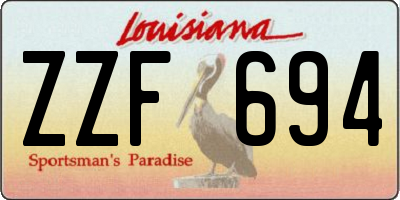 LA license plate ZZF694