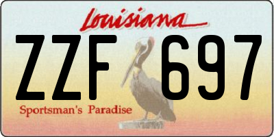 LA license plate ZZF697