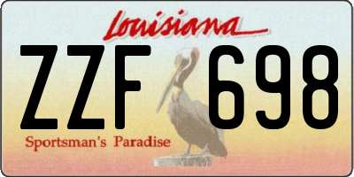 LA license plate ZZF698