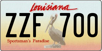 LA license plate ZZF700