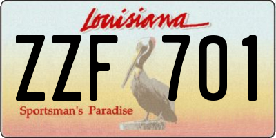 LA license plate ZZF701