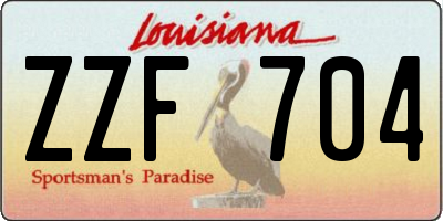 LA license plate ZZF704