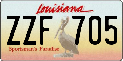 LA license plate ZZF705