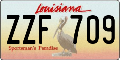 LA license plate ZZF709