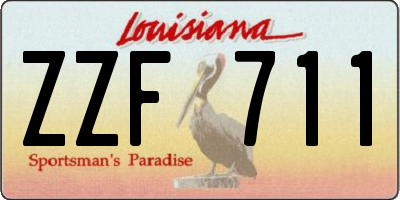 LA license plate ZZF711