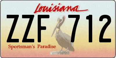 LA license plate ZZF712