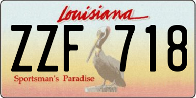 LA license plate ZZF718