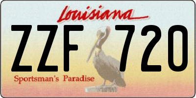 LA license plate ZZF720