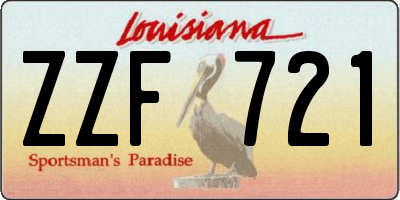 LA license plate ZZF721