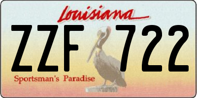 LA license plate ZZF722