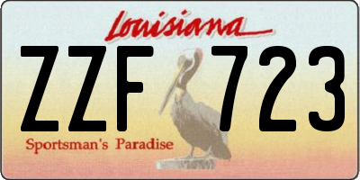 LA license plate ZZF723