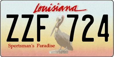 LA license plate ZZF724