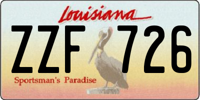LA license plate ZZF726
