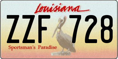 LA license plate ZZF728