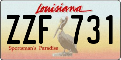 LA license plate ZZF731
