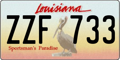 LA license plate ZZF733