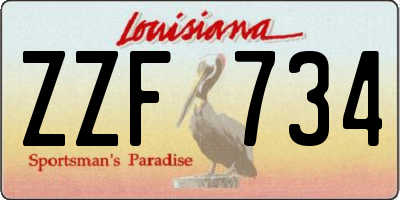 LA license plate ZZF734