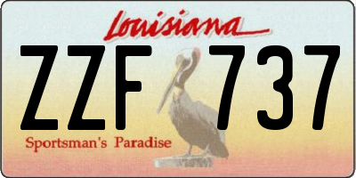 LA license plate ZZF737