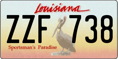 LA license plate ZZF738