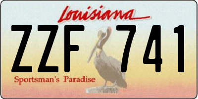 LA license plate ZZF741