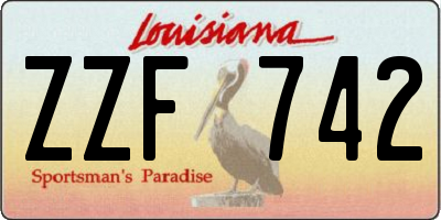 LA license plate ZZF742