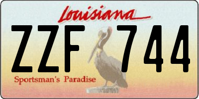 LA license plate ZZF744