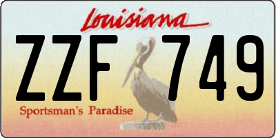 LA license plate ZZF749