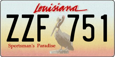LA license plate ZZF751