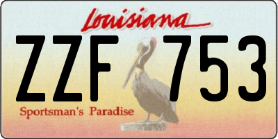 LA license plate ZZF753