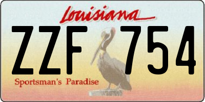 LA license plate ZZF754