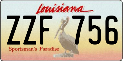 LA license plate ZZF756