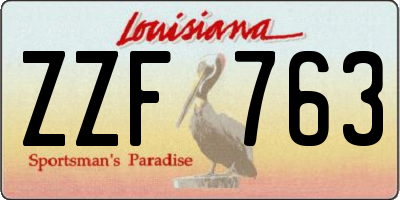 LA license plate ZZF763