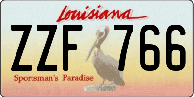 LA license plate ZZF766