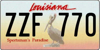 LA license plate ZZF770