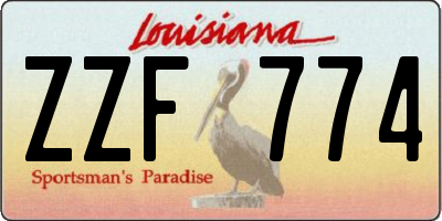 LA license plate ZZF774