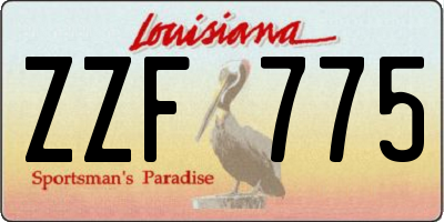 LA license plate ZZF775