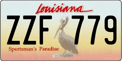 LA license plate ZZF779