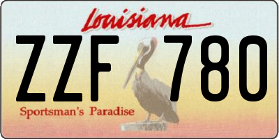 LA license plate ZZF780
